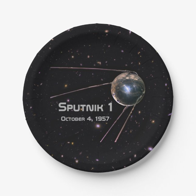 Sputnik 1 Satellite Paper Plates (Front)