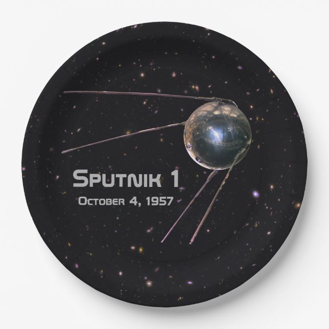 Sputnik 1 Satellite Paper Plates (Front)