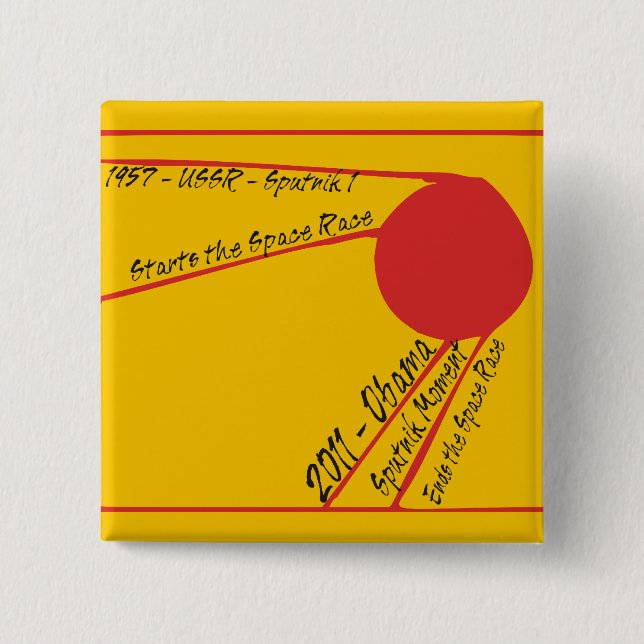 Sputnik Moment Pinback Button (Front)