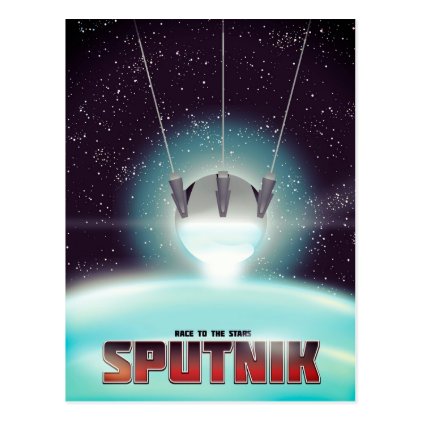 Sputnik &quot;race to the Stars&quot; Postcard