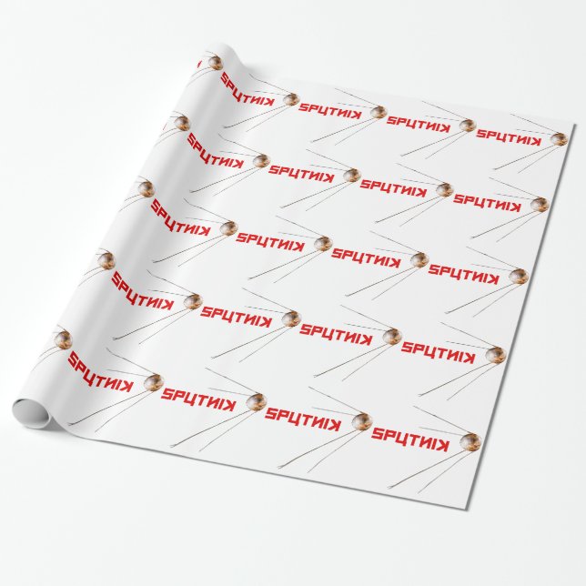 SPUTNIK - space/russian/soviet union/technology Wrapping Paper (Unrolled)