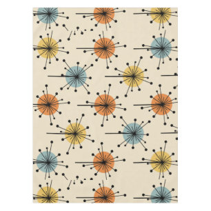 Sputnik Starburst Flowers Retro Tablecloth