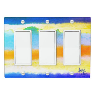 SPWW Among the Horizon Blue & Orange Triple Rocker Light Switch Cover