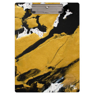 SPWW Ignited Soul Black & Gold Abstract Clipboard