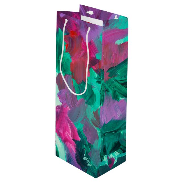 SPWW Touch of Jewel Tones Wine Gift Bag (Front Angled)
