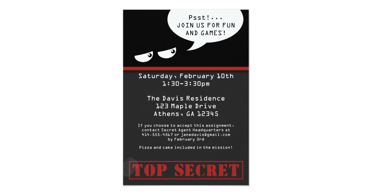 SPY Birthday Party CUSTOM Photo Invitation | Zazzle