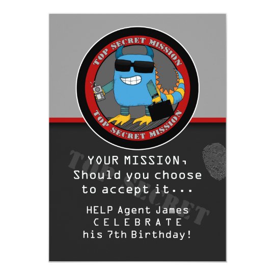 SPY Birthday Party Invitation | Zazzle.com