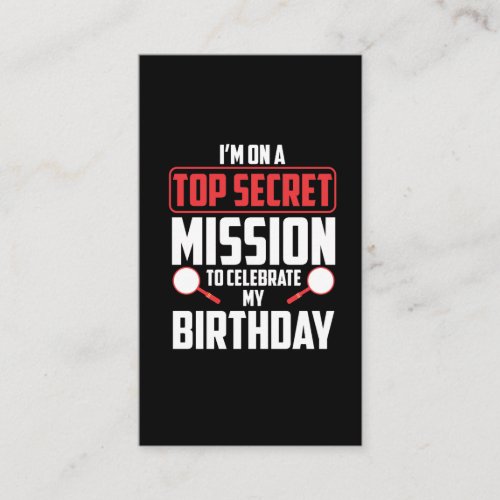 Spy Birthday Party Theme Top Secret Mission Business Card