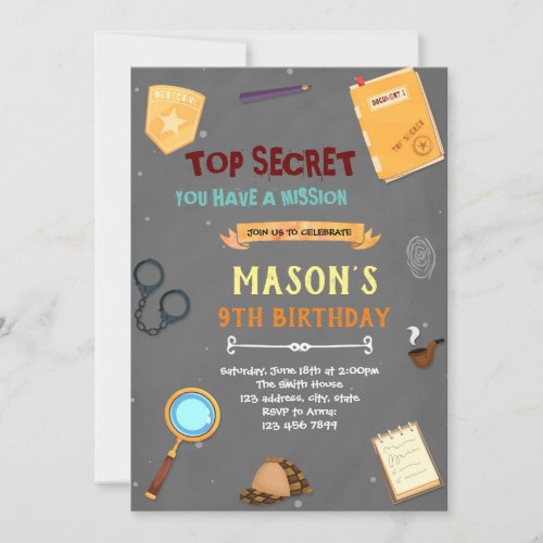 Spy birthday theme Invitation