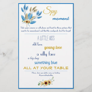 Spy Bridal Wedding Game Flyer