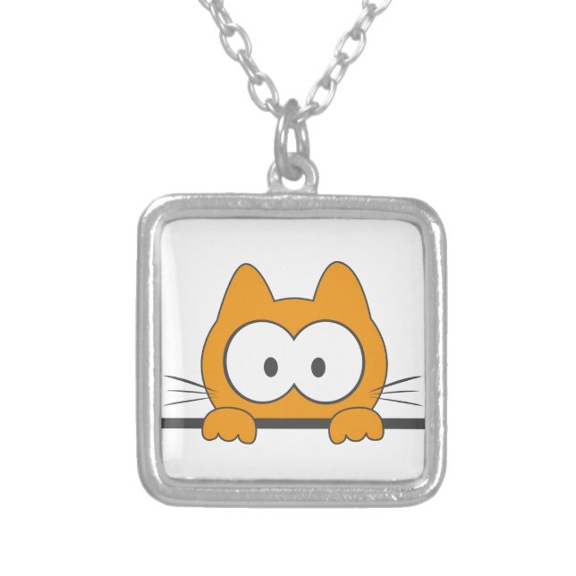 Spy cat silver plated necklace (Front)