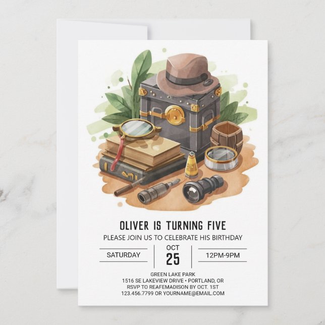 Spy Enchanted Detective Birthday Invitation (Front)