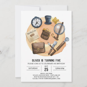 Spy Enchanted Detective Birthday Invitation
