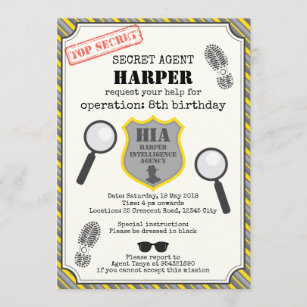 Printable Spy Secret Agent Code Name Chart - DIY Birthday Party