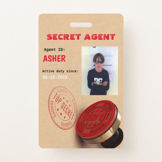 Spy Party Secret Agent Badge | Zazzle.com