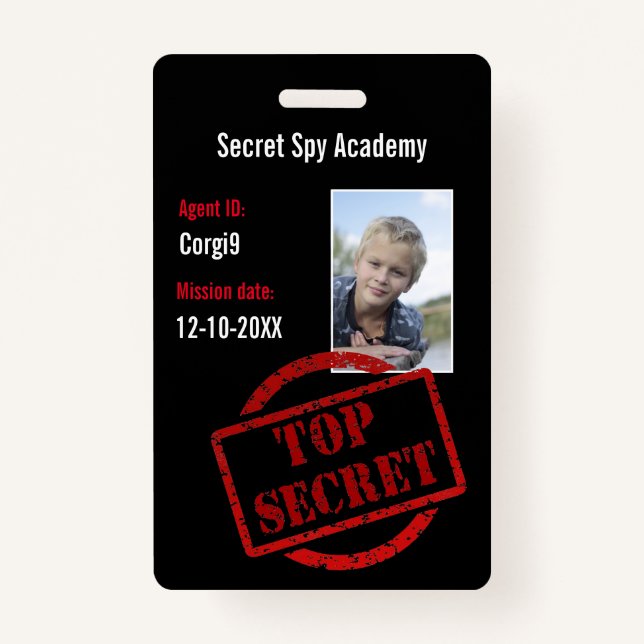 Spy Party Secret Agent Invite Badge (Front)