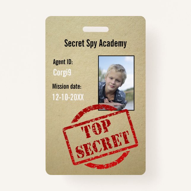 Spy Party Secret Agent Invite Badge (Front)