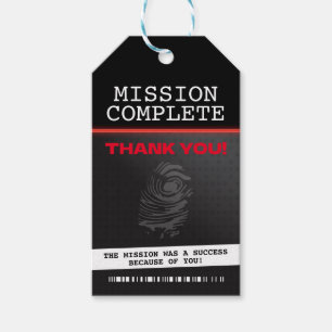 Spy Party Thank You Gift Tags