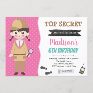 Spy secret agent Party Invitation