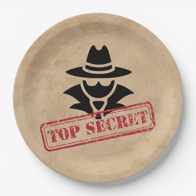 Spy/Secret Agent Themed Party Paper Plates (Front)