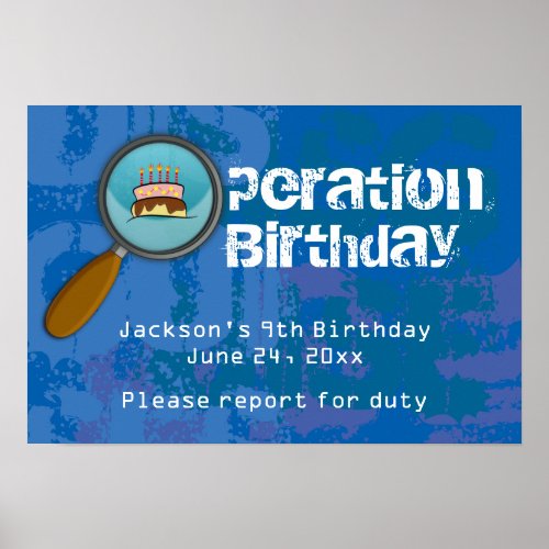 Spy  Secret  Special Agent Birthday Banner Poster