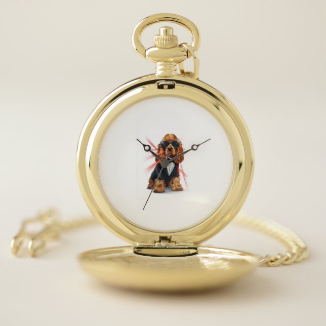 Spy Spaniel – Secret Agent Dog Pocket Watch (Inside)