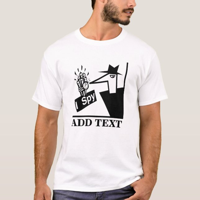 Spy with Bomb, add text,  T-Shirt (Front)