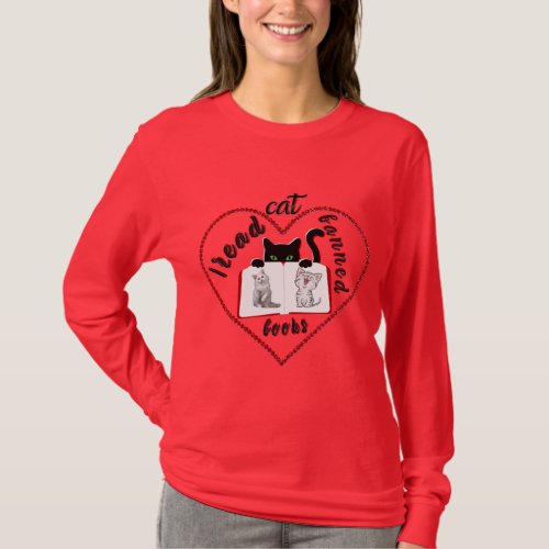 Spying cat I read banned books T_shirts