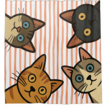 Spying Cats Shower Curtains