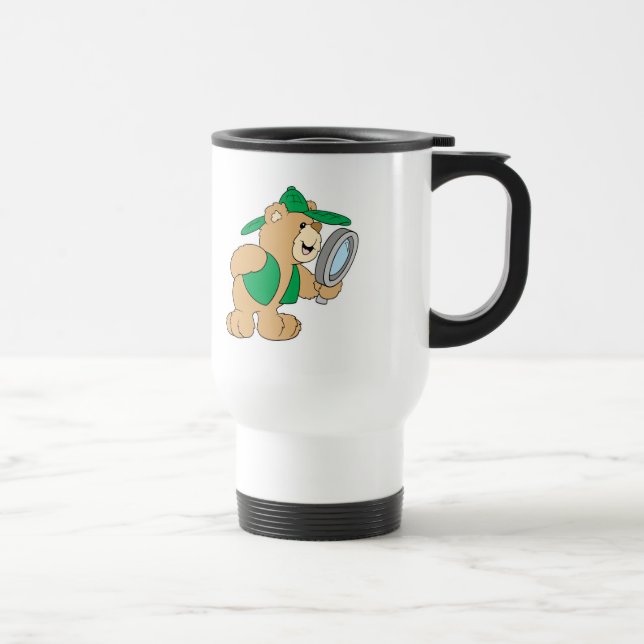 Spying Detective Bear Travel Mug (Right)