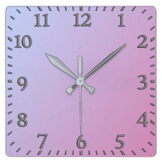 Sq.Acrylic Wall Clock- Soft Gradient Radiance Square Wall Clock