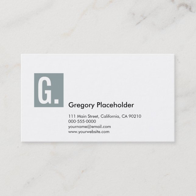 SQ Corporate No6 Silver Gray Business Card (Front)