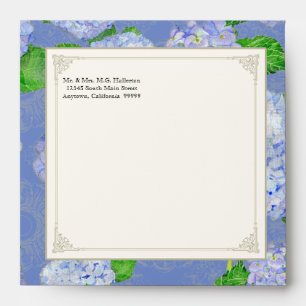 Sq Matching Envelopes Blue Hydrangea Lace Floral