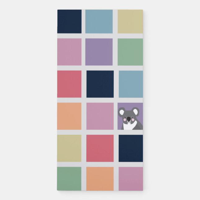 Sqaures & a Koala Magnetic Notepad (Front)