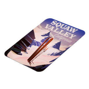 Sqaw Valley California travel poster. Magnet