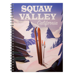 Sqaw Valley California travel poster. Notebook