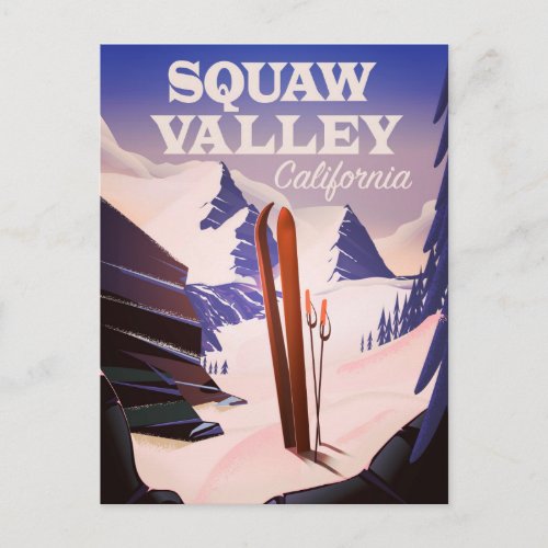 Sqaw Valley California travel poster Postcard