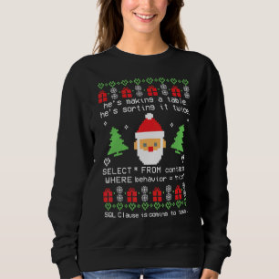 SQL Clause Is Coming To Town  Xmas Quote Sweatshirt