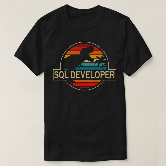 SQL Developer Dinosaur T-Shirt (Design Front)
