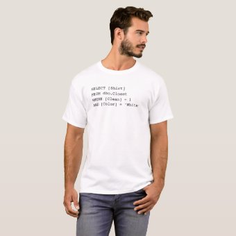 SQL Shirt | Zazzle