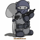 SQRL Agent Photo Sculpture<br><div class="desc">This death squirrel in paramilitary police gear is a member of the elite SQRL forces, a highly trained group prepared to deal with anything from squirrels gone rogue, to bunny attacks.</div>