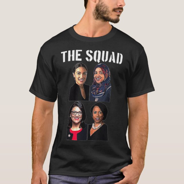 Squad AOC Ocasio Ilhan Omar Tlaib Pressley Green N T-Shirt (Front)