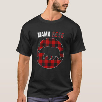 Squad Bear Christmas Pajama Red Plaid Buffalo Fami T-Shirt