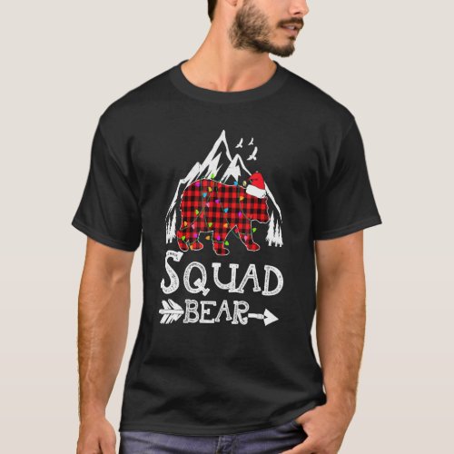 Squad Bear  Red Buffalo Plaid Squad Bear Pajama F T_Shirt