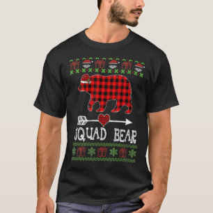 Squad Bear Santa Red Plaid Family Pajamas For Chri T-Shirt