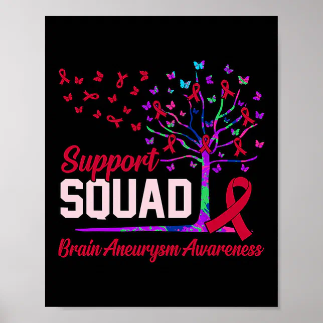 Squad Brain Aneurysm Awareness Month Support Graph Poster | Zazzle
