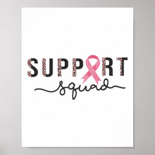 Squad Breast Cancer Awareness Leopard Pink Ribbon  Poster