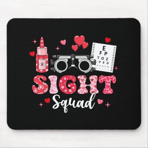 Squad Eye Test Gles Leopard Optician Valentines Da Mouse Pad