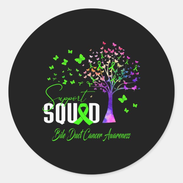 Squad For Bile Duct Cancer Awareness  Classic Round Sticker (Front)