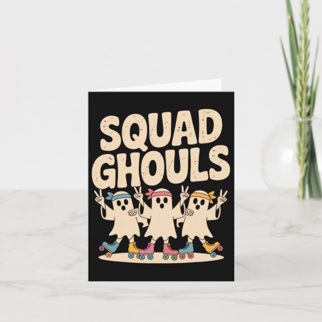 Squad Ghosts Matching Funny Halloween 6  Card (Front)
